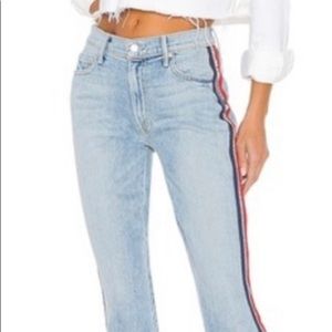 Mother Cut Off Frayed Denim with Side Stitching, 28. Never worn.